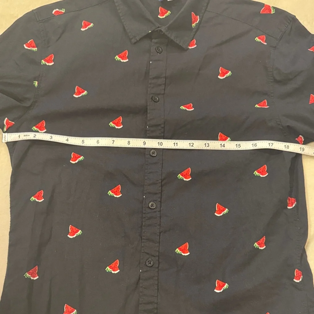 Divided Blue Shirt with Red Watermelon Pattern. Size Small - Picture 4 of 8